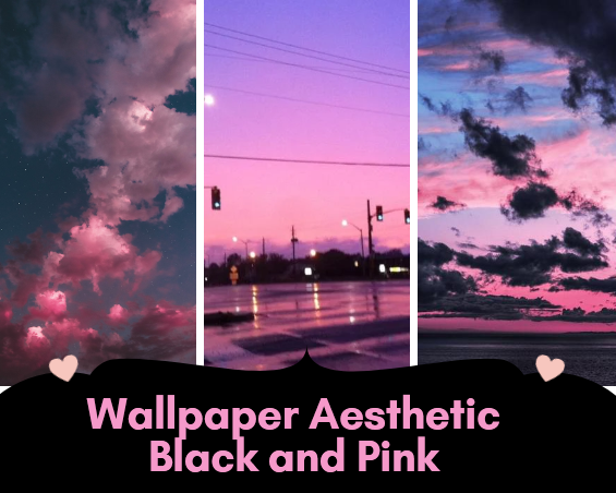 wallpaper aesthetic black and pink